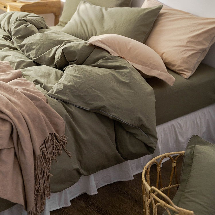 Minimalist Cotton Bedding Set, 4-piece