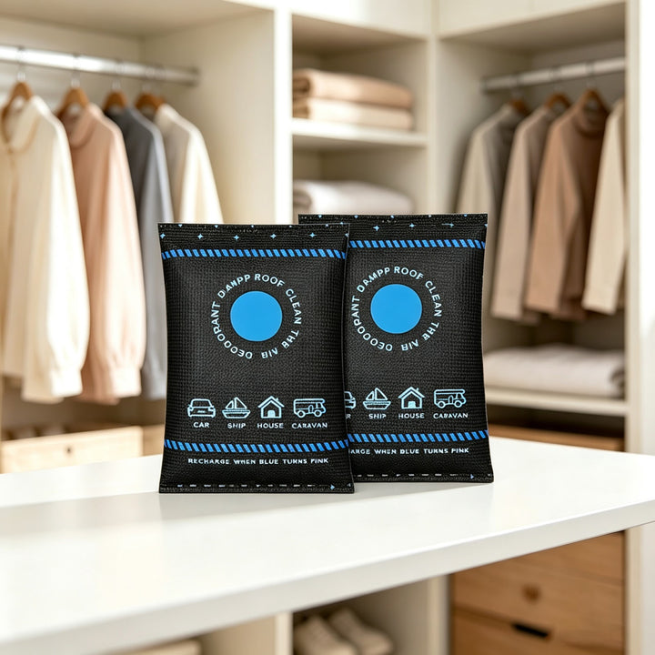 Reusable dehumidifying bag with color indicator