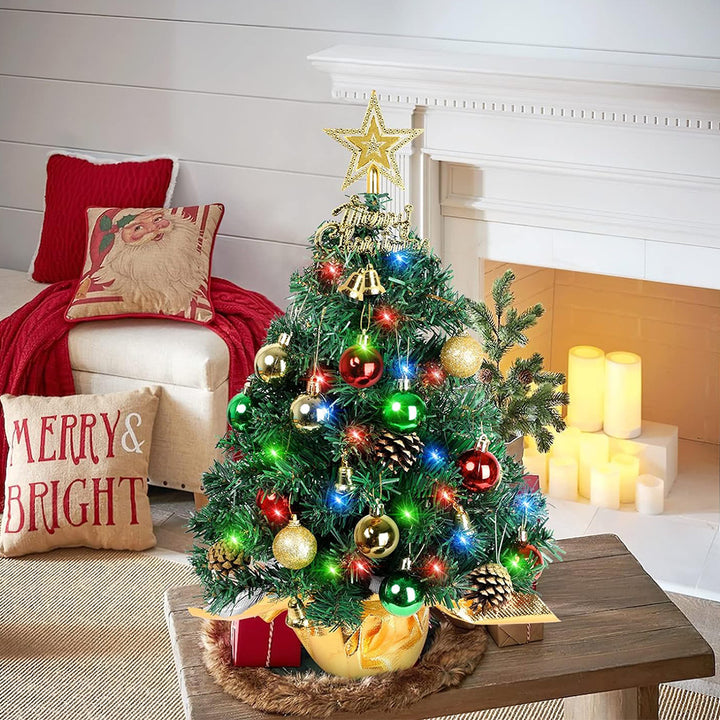 Mini Christmas tree set, 60 cm, with pine cones