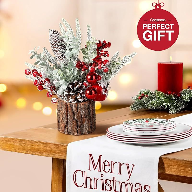 Mini Christmas tree in wooden barrel design