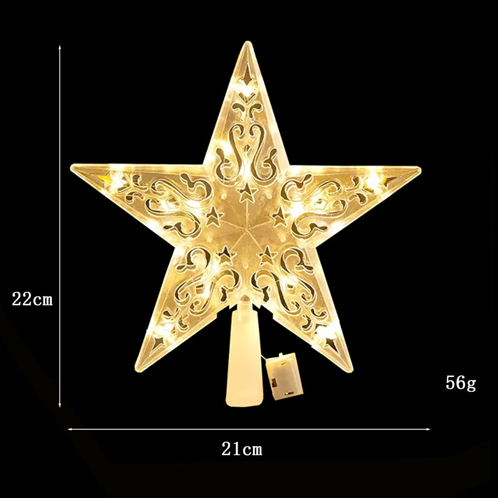 Illuminated 3D Christmas tree star made of plastic