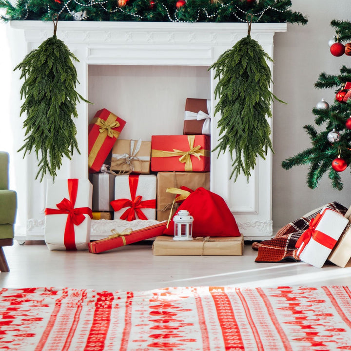 Decorative Christmas wreath in country house style