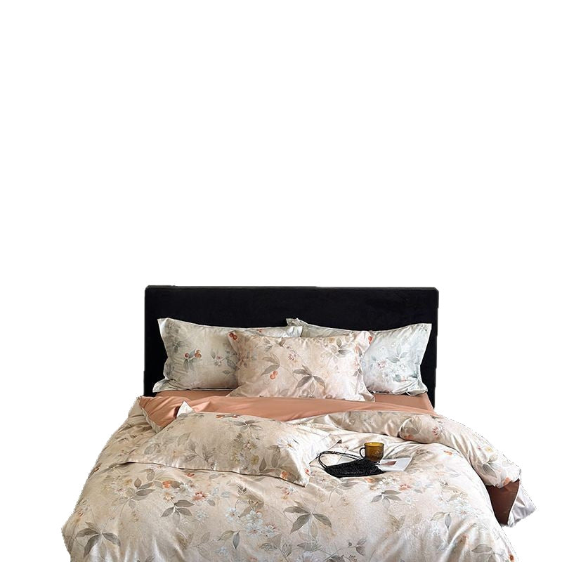 Lyocell bedding set, 3–4 pieces, floral pattern