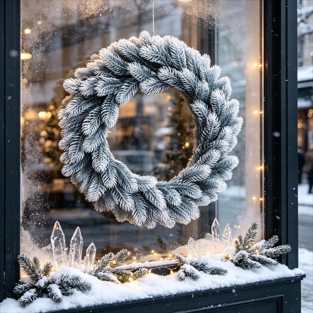 Artificial Christmas wreath with pine needles for indoor and outdoor