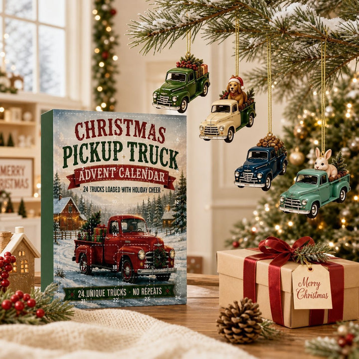 Retro Christmas Pickup Advent Calendar made of Acrylic
