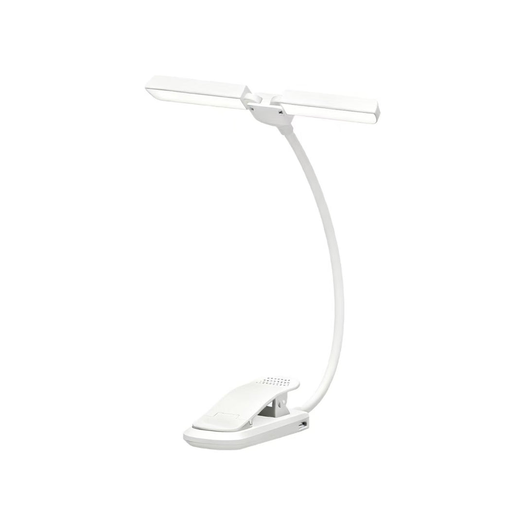 Double-headed reading lamp with clip, dimmable, USB-C