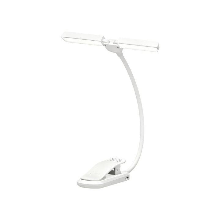 Double-headed reading lamp with clip, dimmable, USB-C