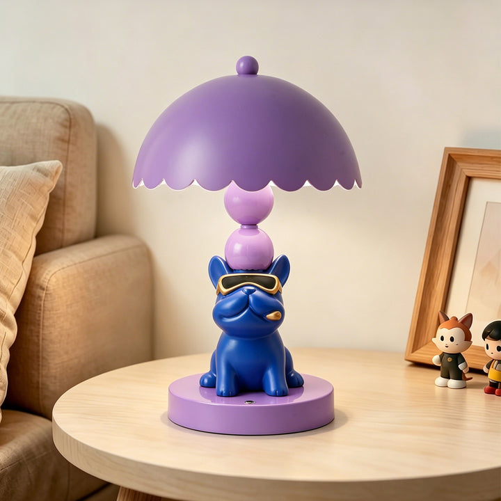 Cool French Bulldog Table Lamp Purple