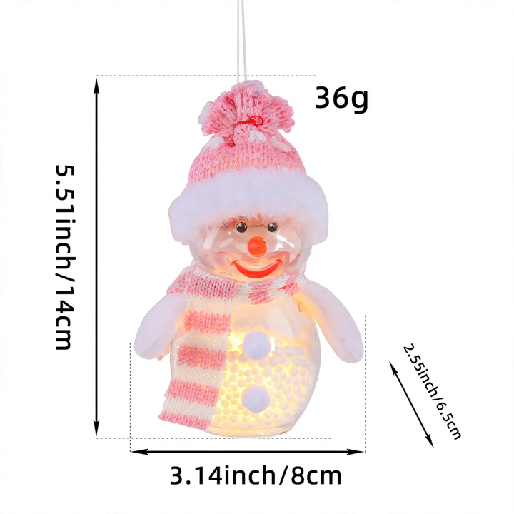 Glowing snowman figure with light for Christmas