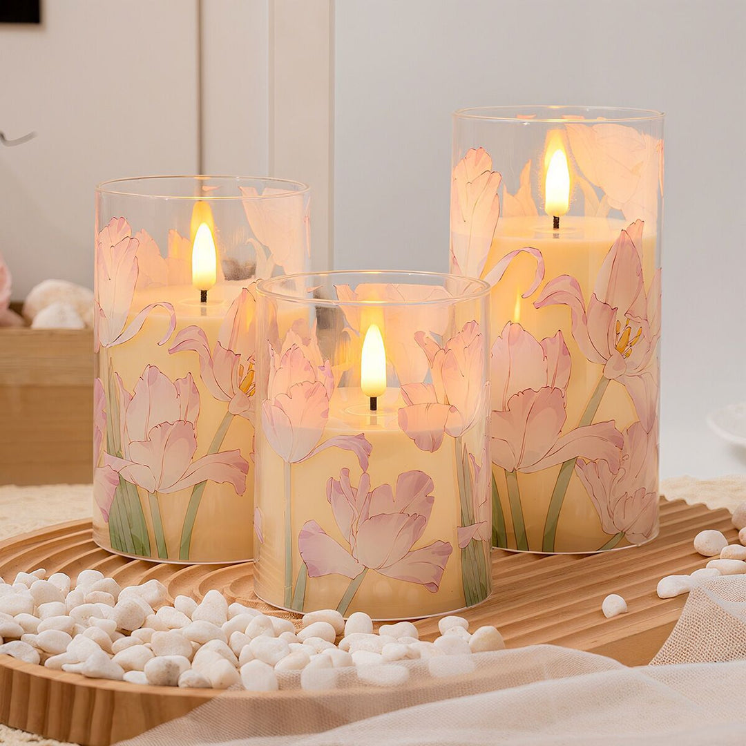 LED-Real Wax-Look Candles, Set of 3