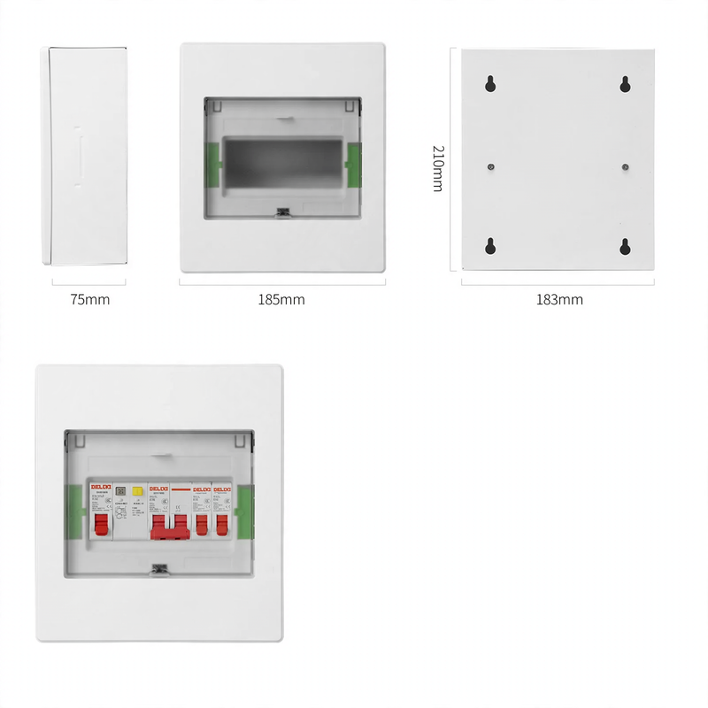 Distribution box for electrical installation, 2–16 circuits