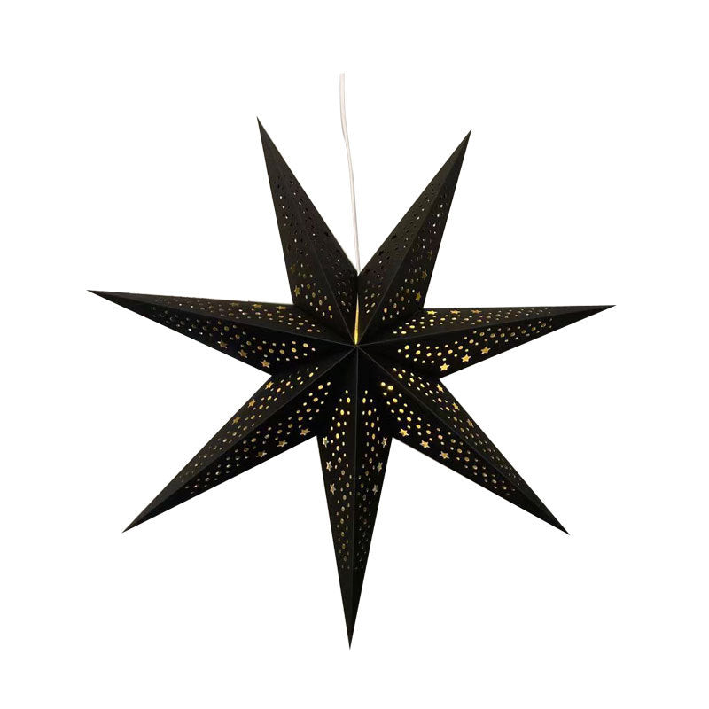 Decorative star pendant light made of parchment, iron frame