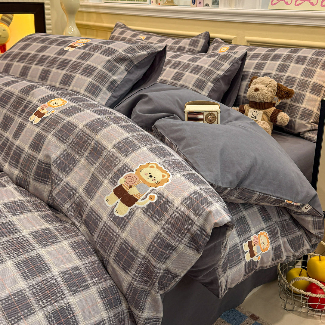 Brushed cotton bedding set for winter
