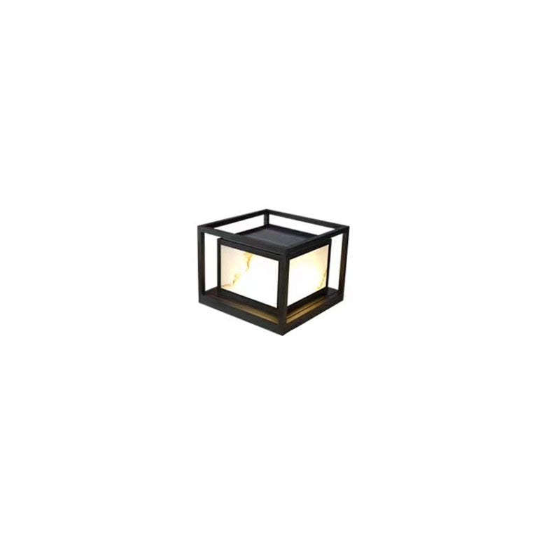 Modern Solar Square Chinese Outdoor Column Head Light LED Lawn Landscape Light | Stornfield