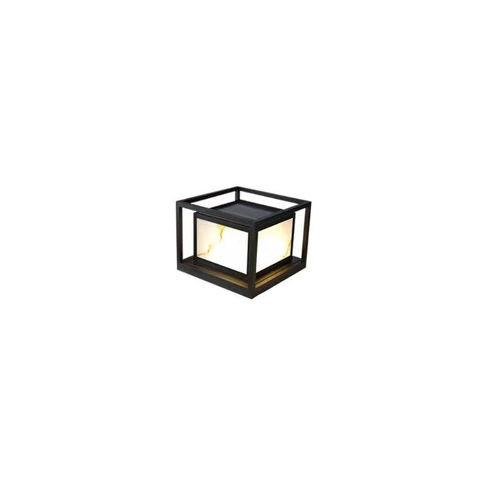 Modern Solar Square Chinese Outdoor Column Head Light LED Lawn Landscape Light | Stornfield