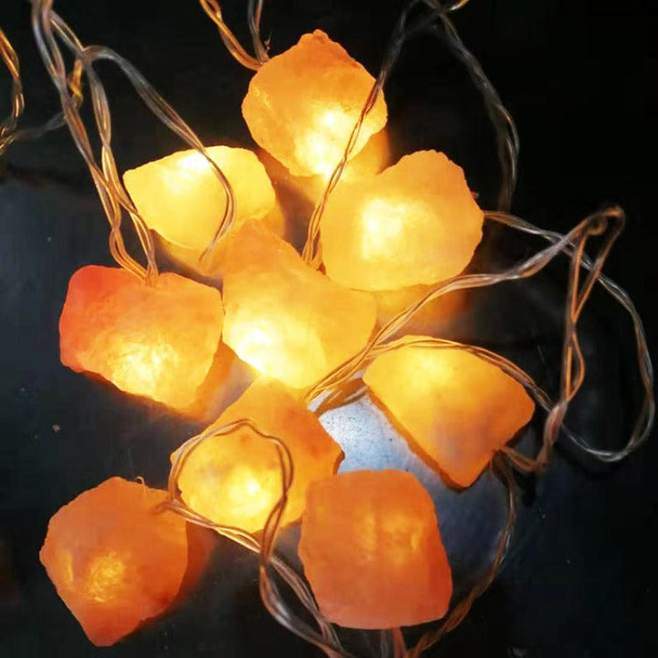 Stornfield | SolaraGleam Himalayan Salt LED Lights | Warm Amber Light | Natural Portable Crystal Home Decor