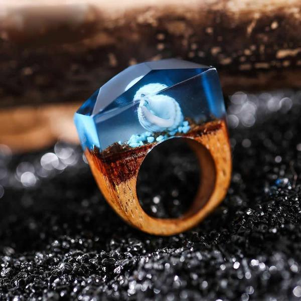 Quanta - Shell Blue Resin Ring | Stornfield