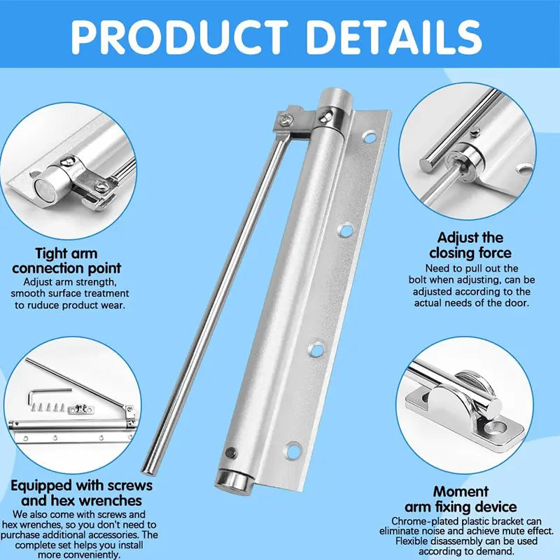 Stornfield | Automatic door hinge with self-reset – Safe & Quiet