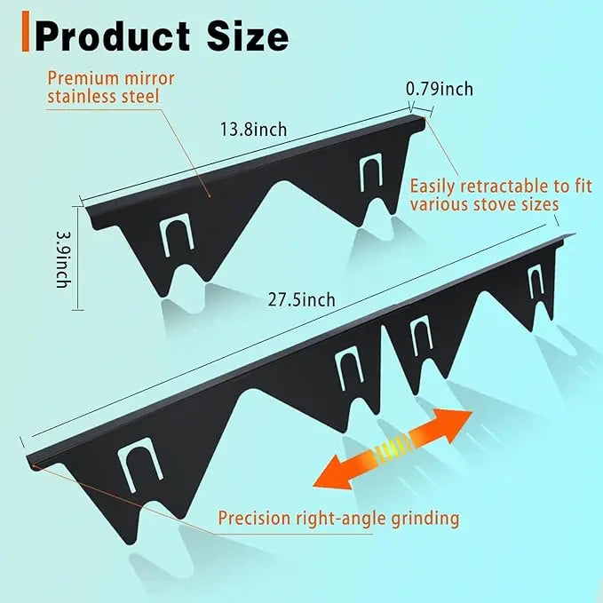 Stornfield | Telescopic cover strips made of stainless steel for stove gaps
