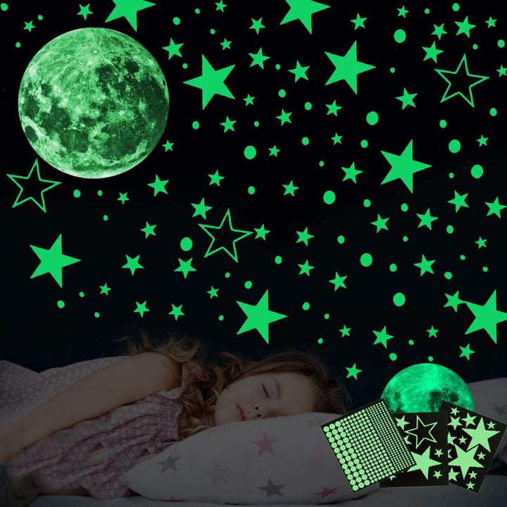 Creative Fluorescent Wall Sticker - Moon / stars / round dots | Stornfield