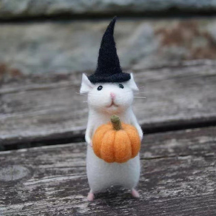 Felt Mouse and Pumpkin Ornament | Stornfield
