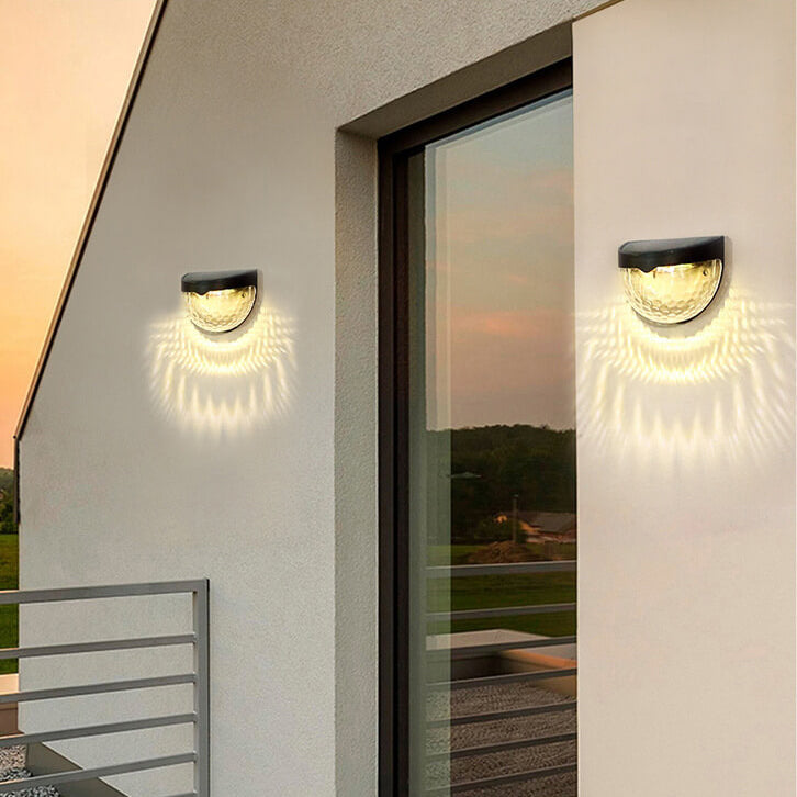 Solar Semi Circle Outdoor Waterproof Light Shadow Fence Wall Sconce Lamp | Stornfield