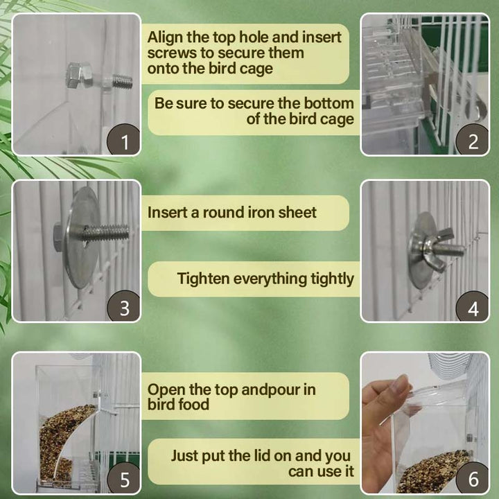 Automatic overflow protection Transparent bird feeder | Stornfield
