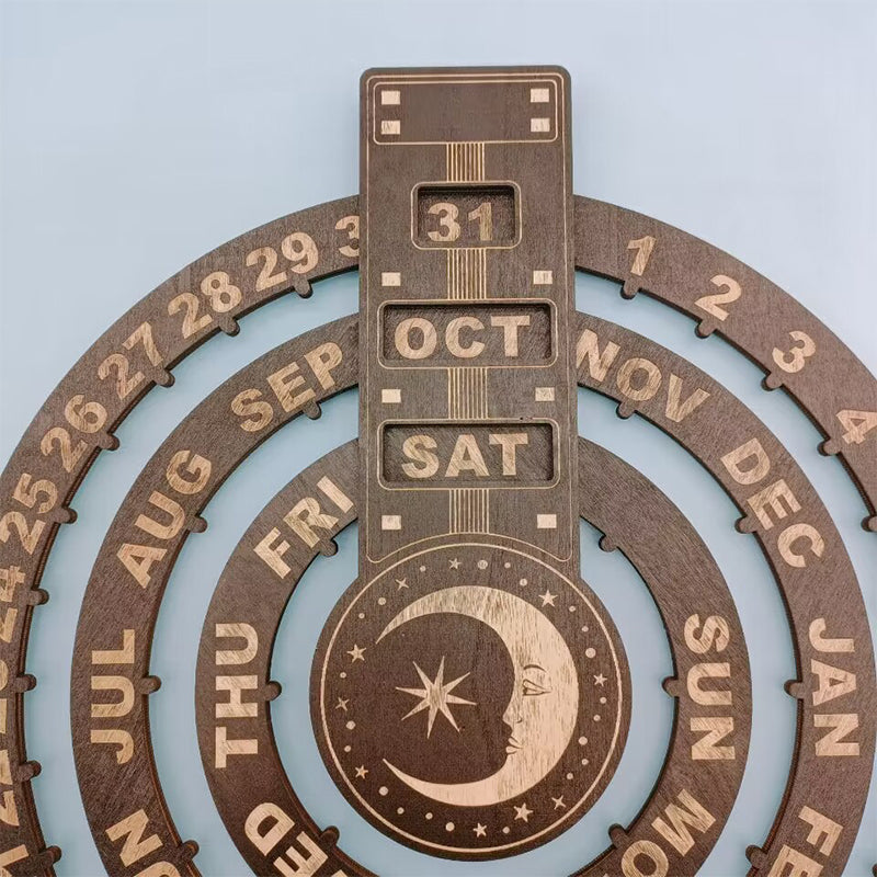 Wood Rotating Circular Perpetual Calendar | Stornfield