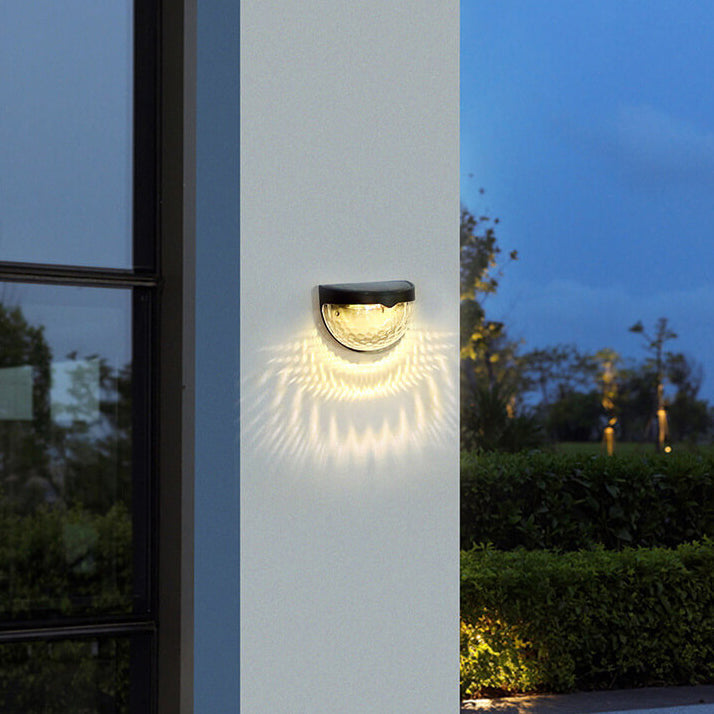 Solar Semi Circle Outdoor Waterproof Light Shadow Fence Wall Sconce Lamp | Stornfield