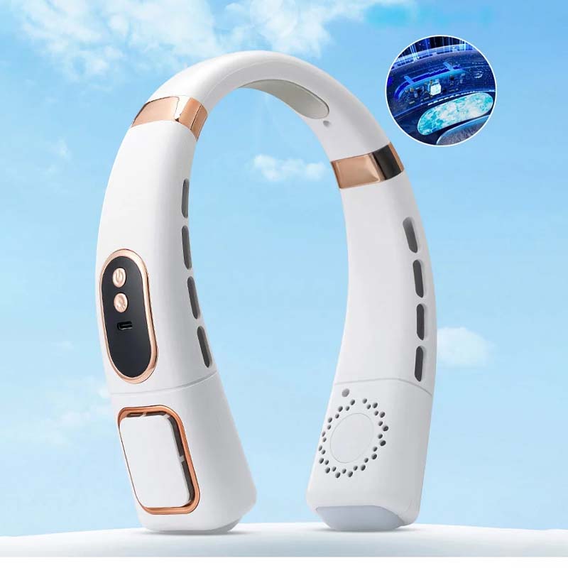 Blade-less hanging neck fan with digital display and light | Stornfield