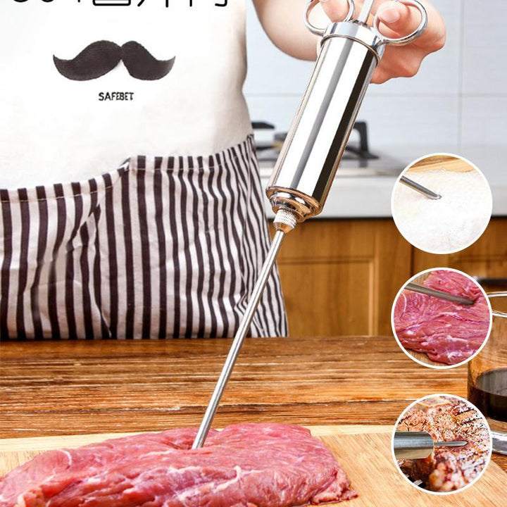 304 Marinade Injector made of Stainless Steel for Marinating Meat in the Kitchen | Stornfield