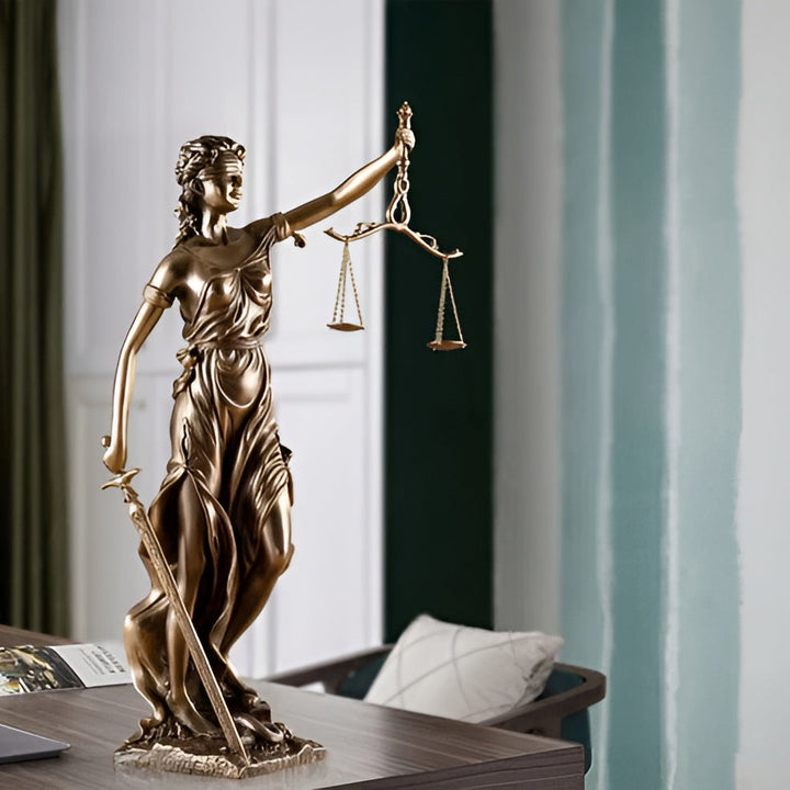 Statue of the Goddess of Justice – An elegant decorative sculpture of Justitia | Stornfield