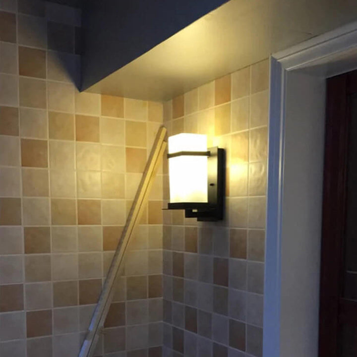 Modern Chinese Square Outdoor Waterproof 1-Light Wall Sconce Lamp | Stornfield