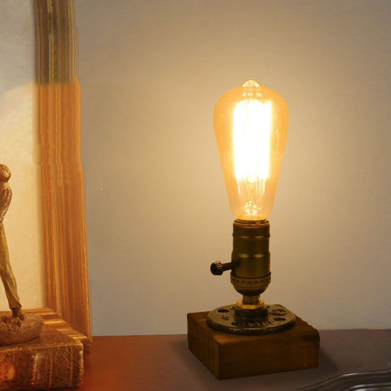 Stornfield | Industrial Vintage Iron 1-Light Bulb Table Lamp