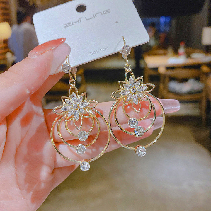 Crystal Lotus Three-Ring Earrings Stornfield