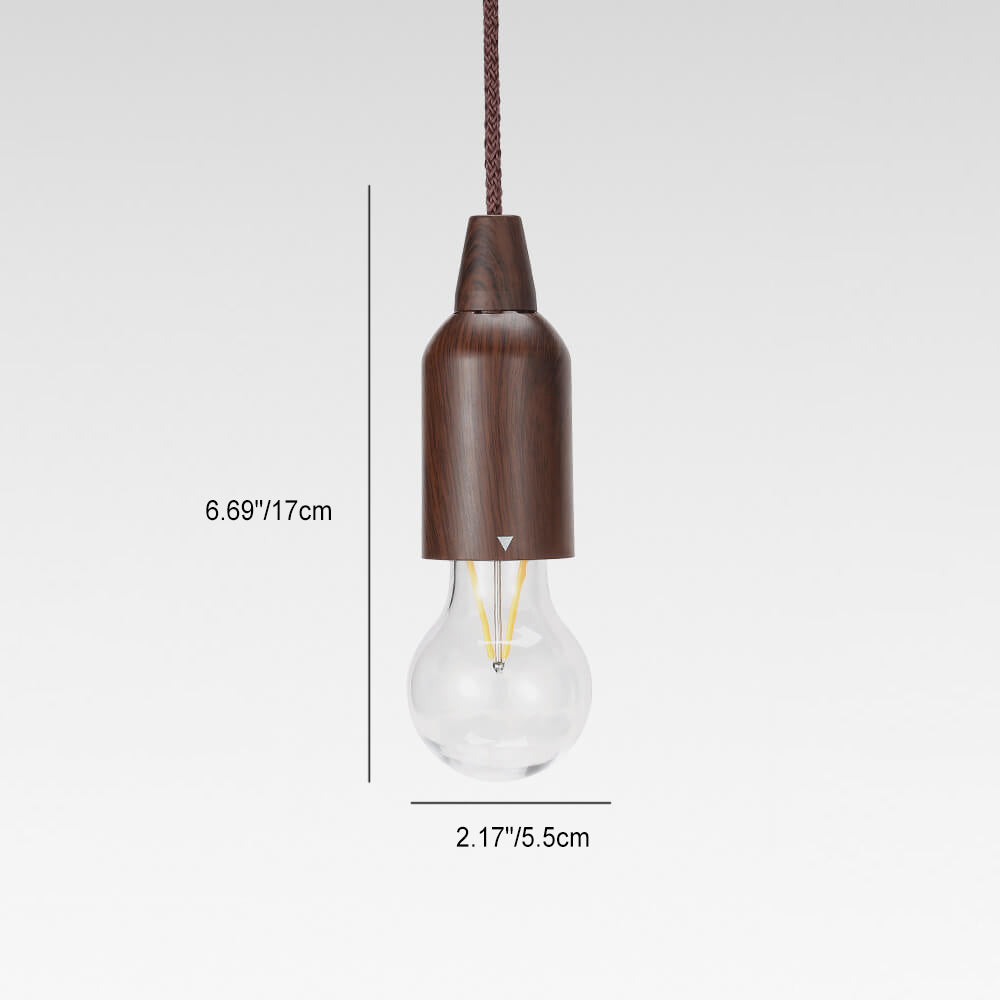 Retro Portable Waterproof Wood Round Cone Battery USB 1-Light Camping Outdoor Light | Stornfield