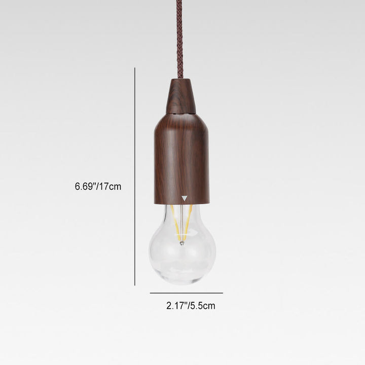 Retro Portable Waterproof Wood Round Cone Battery USB 1-Light Camping Outdoor Light | Stornfield