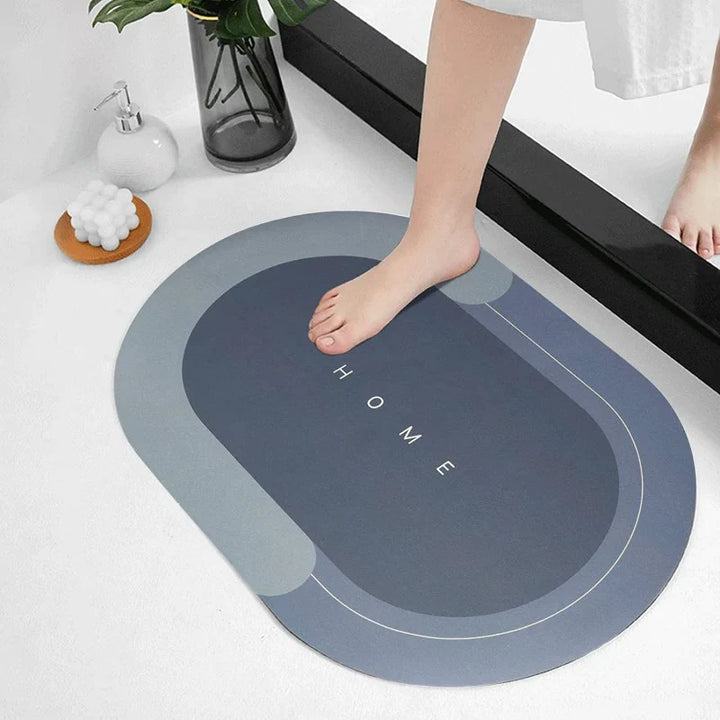 Tapis de bain absorbant antidérapant de forme ovale Stornfield