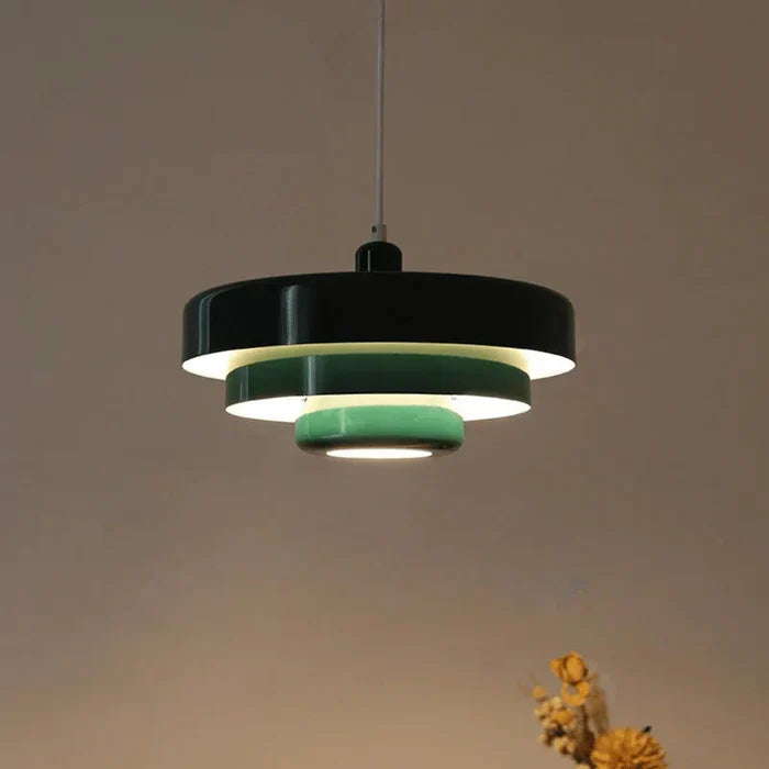 Vintage LED Pendant Light | Multi-layered Metal in Nordic Design | Multiple Colors