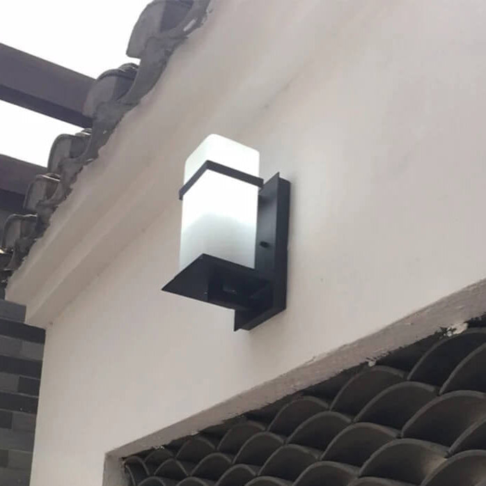 Modern Chinese Square Outdoor Waterproof 1-Light Wall Sconce Lamp | Stornfield