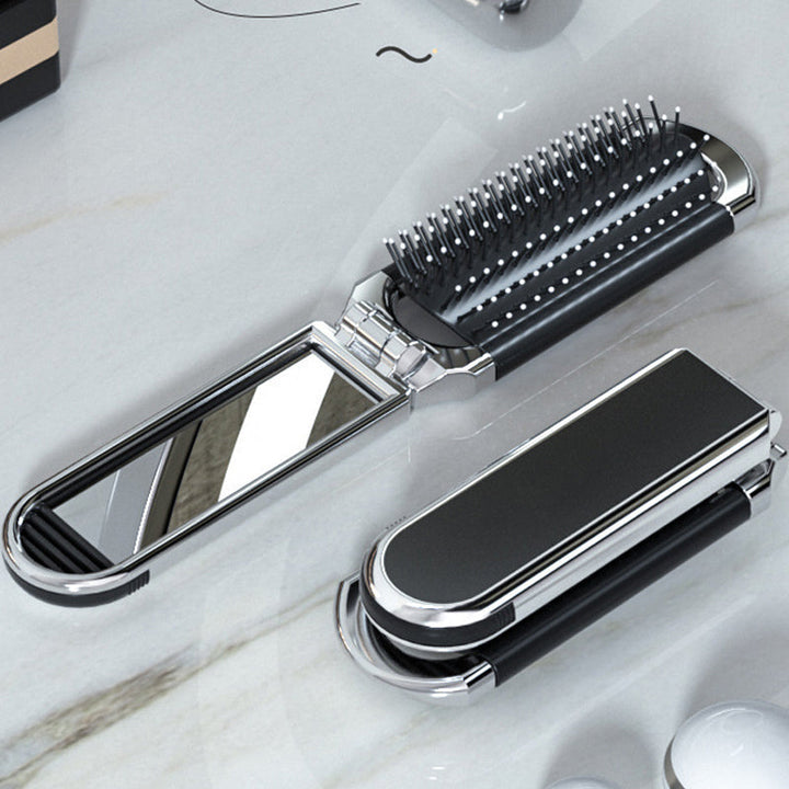 Stornfield | MirrorFlex Travel Mirror Hair Brush | Foldable & Compact | Practical Styling on the Go