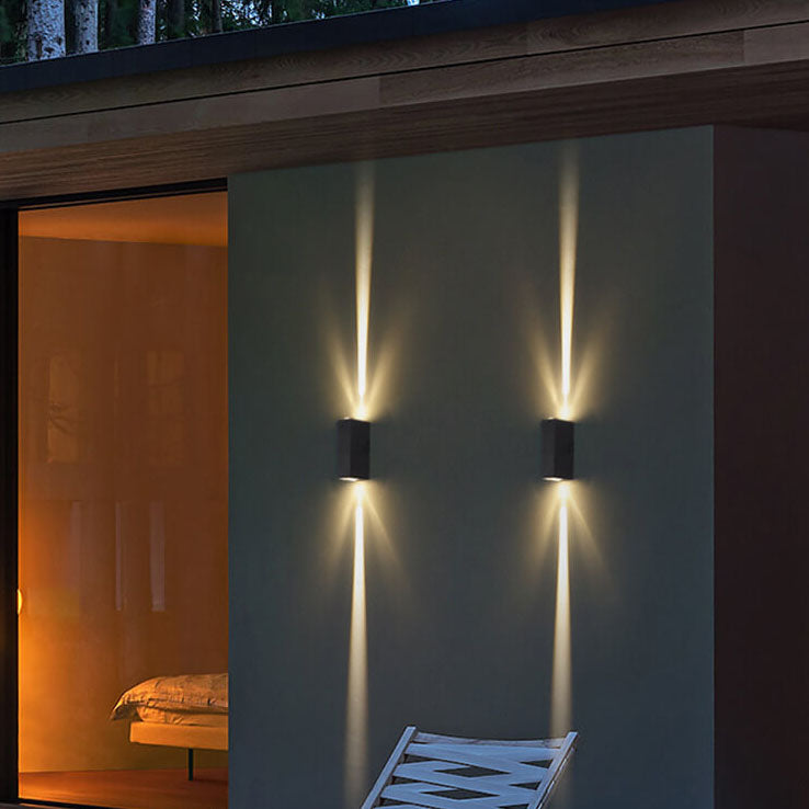 Modern Aluminum Lens Outdoor Patio Double-headed LED Wall Sconce Lamp | Stornfield