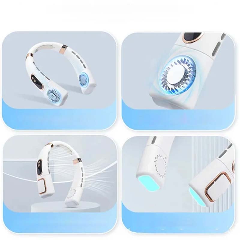 Blade-less hanging neck fan with digital display and light | Stornfield