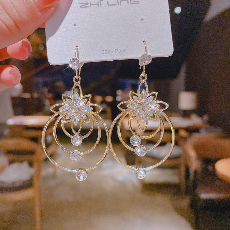 Crystal Lotus Three-Ring Earrings Stornfield