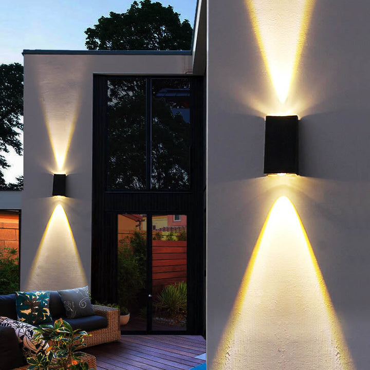 Simple Solar Trapezoid Outdoor Waterproof Up and Down Lights LED Wall Sconce Lamp | Stornfield