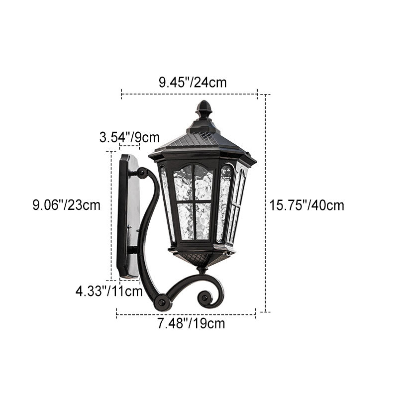 European Outdoor Lantern Aluminum Glass Waterproof 1-Light Wall Sconce Lamp | Stornfield