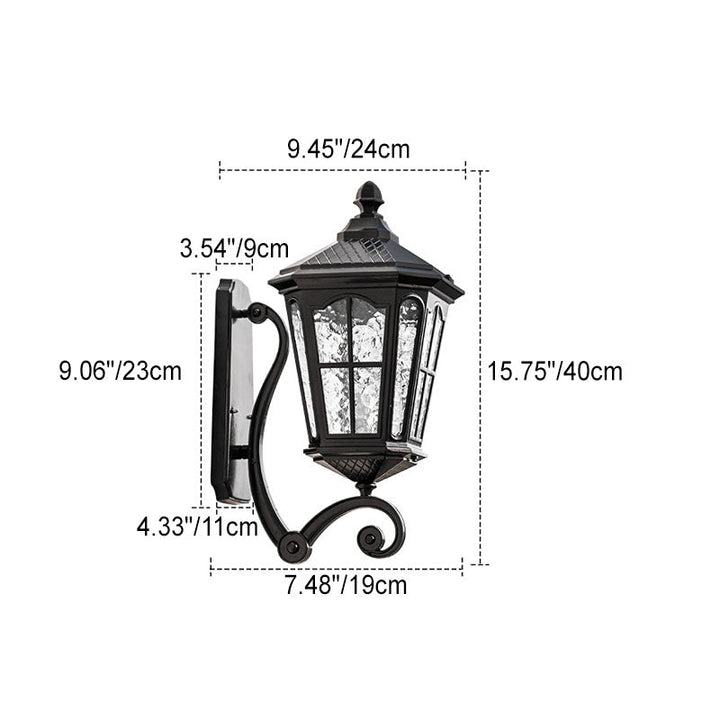 European Outdoor Lantern Aluminum Glass Waterproof 1-Light Wall Sconce Lamp | Stornfield