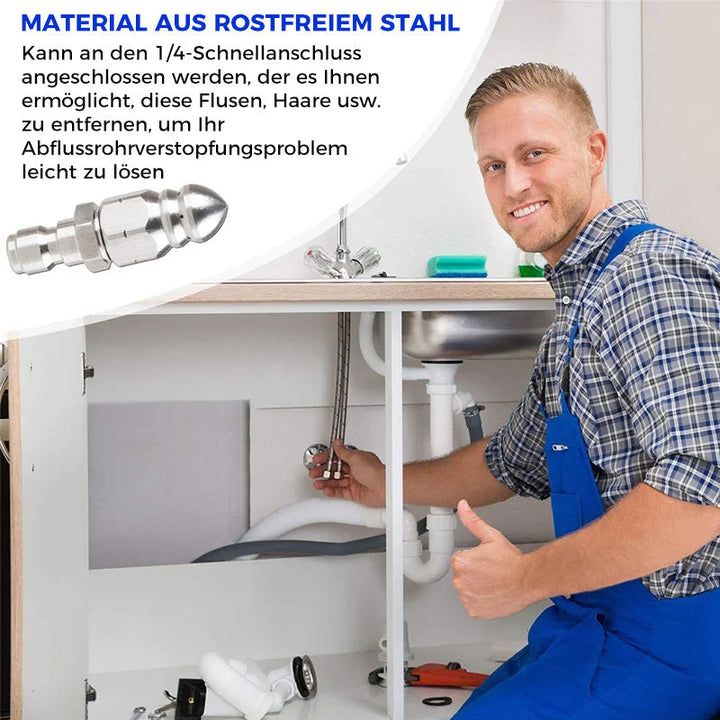 High pressure nozzle made of stainless steel for unclogging wastewater pipes | Stornfield