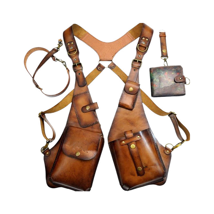 Medieval Steampunk shoulder bag with retro strap | Stornfield