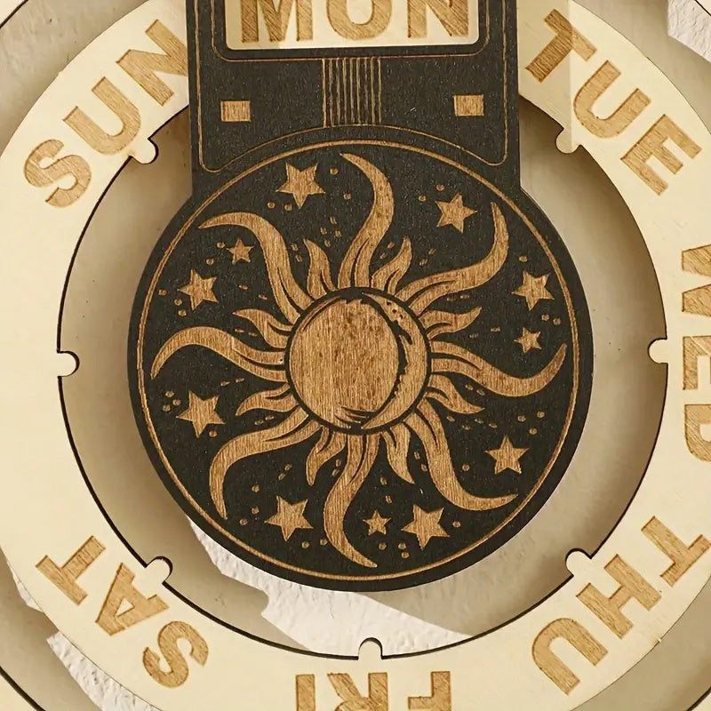 Wood Rotating Circular Perpetual Calendar | Stornfield